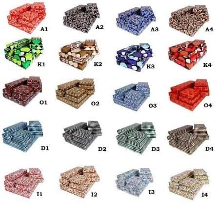 Rozette Flat decorative boxes pattern mix 8 pieces - perfect as a gift