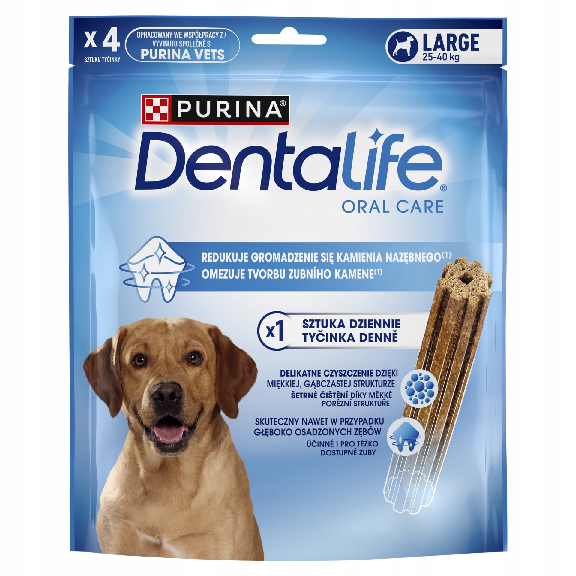 PURINA DENTALIFE Dental snack for large dogs 4 x 142 g - for a healthy smile
