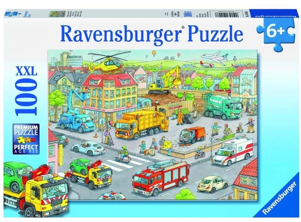 Ravensburger XXL Puzzle 100 pieces - Vehicles in the city for children from 6 years old