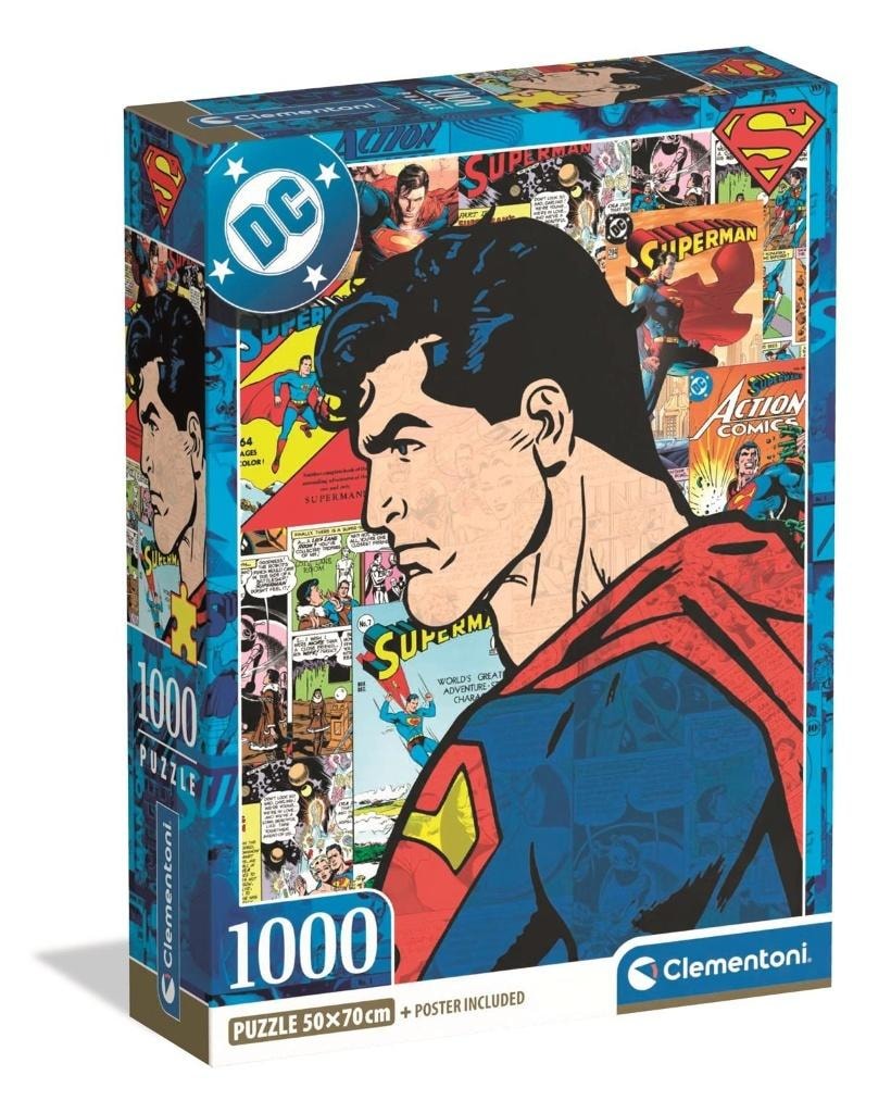 DC Superman Puzzle 1000 pieces - Compact packaging, perfect as a gift