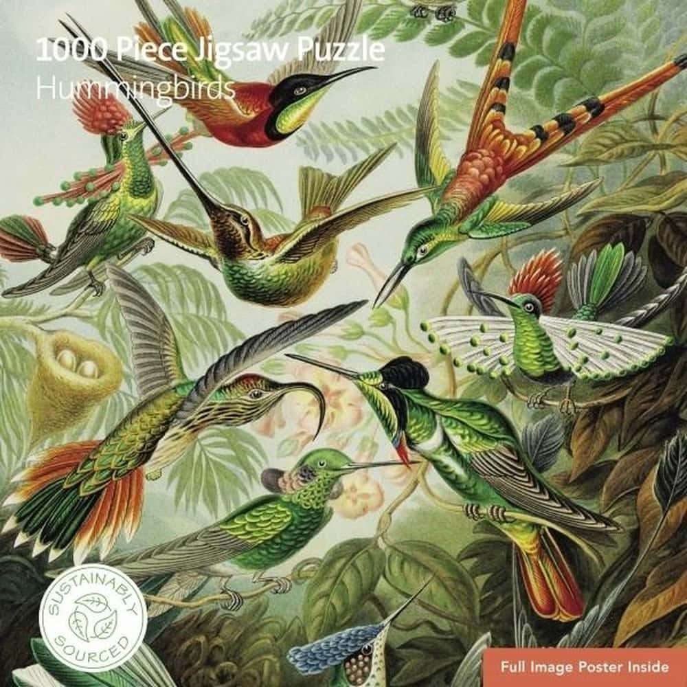 Flame Tree Puzzle 1000 Hummingbirds V&A - perfect puzzle as a gift