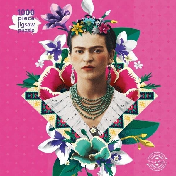 Flame Tree Puzzle 1000 Frida Kahlo Pink - perfect as a gift