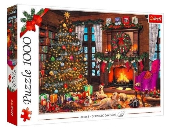 Puzzle przedstawiające świąteczne wnętrze 1000 elementów Trefl