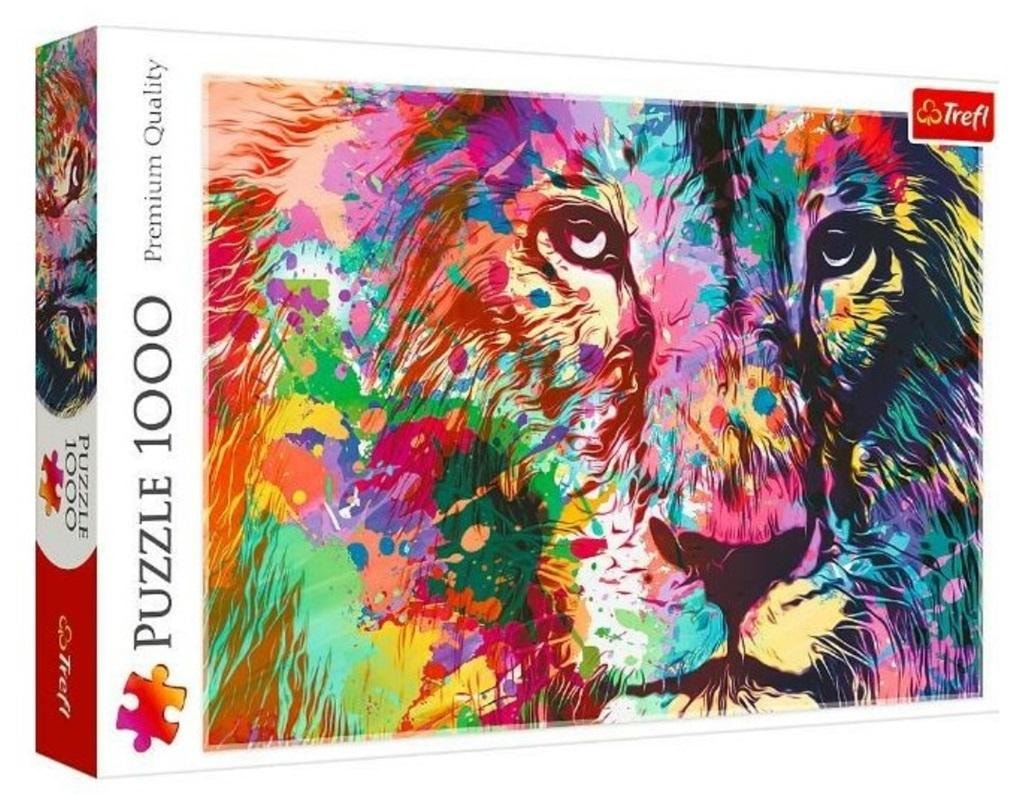 Trefl Puzzle 1000 Colorful Lion - Perfect as a gift for puzzle lovers!