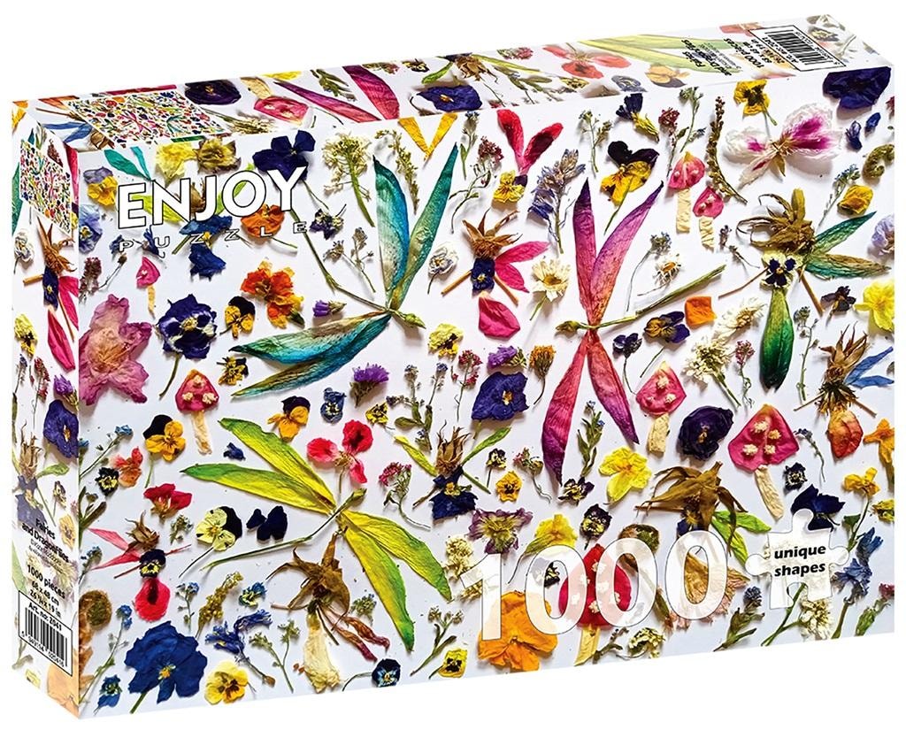 Puzzle Enjoy - Puzzle 1000 pieces Flowers and dragonflies for adults and children