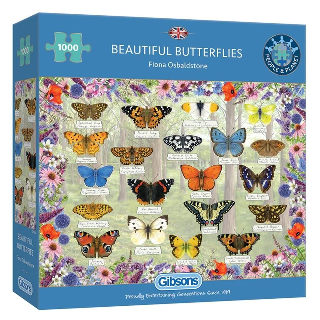 Gibsons Puzzle 1000 Beautiful butterflies - perfect as a gift