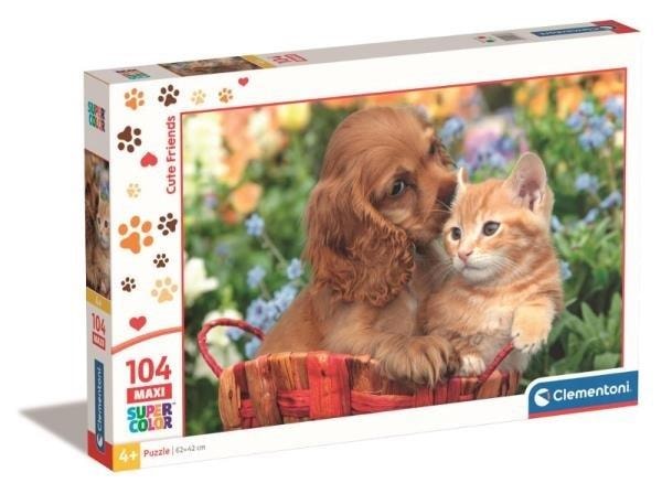 Clementoni Puzzle 104 Maxi Super Color Cute Friends - perfect as a gift