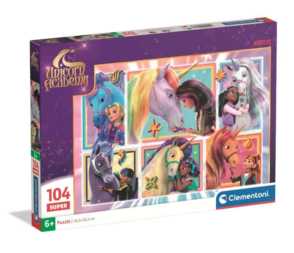 Clementoni Puzzle 104 Super Unicorn Academy - Magical world of unicorns