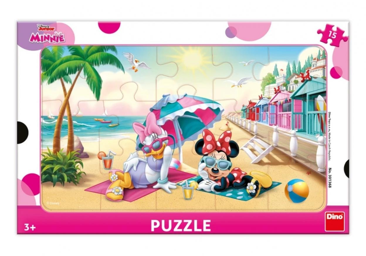 Minnie Mouse Frame puzzle on the beach - 15 pieces for little explorers