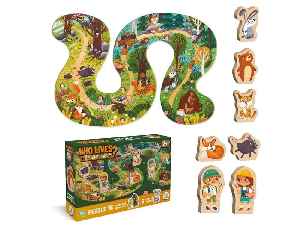 Dodo Puzzle Who lives in the forest - educational puzzle for children
