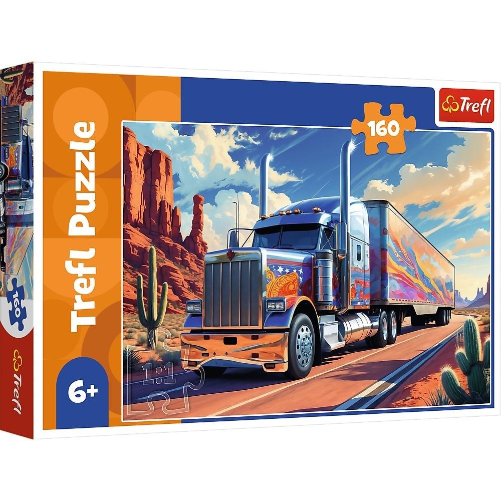 Trefl Puzzle 160 Pieces Truck on the Road - ideal for little motorsport fans