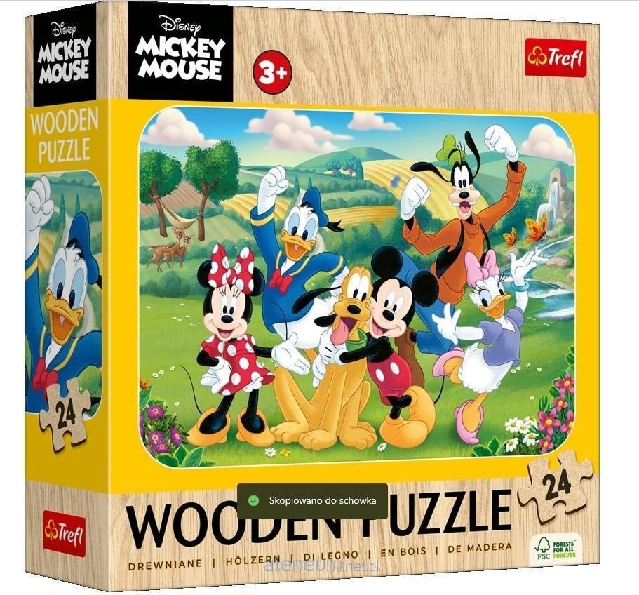 Wooden Puzzle Mickey with friends - 24 pieces for 3 year old