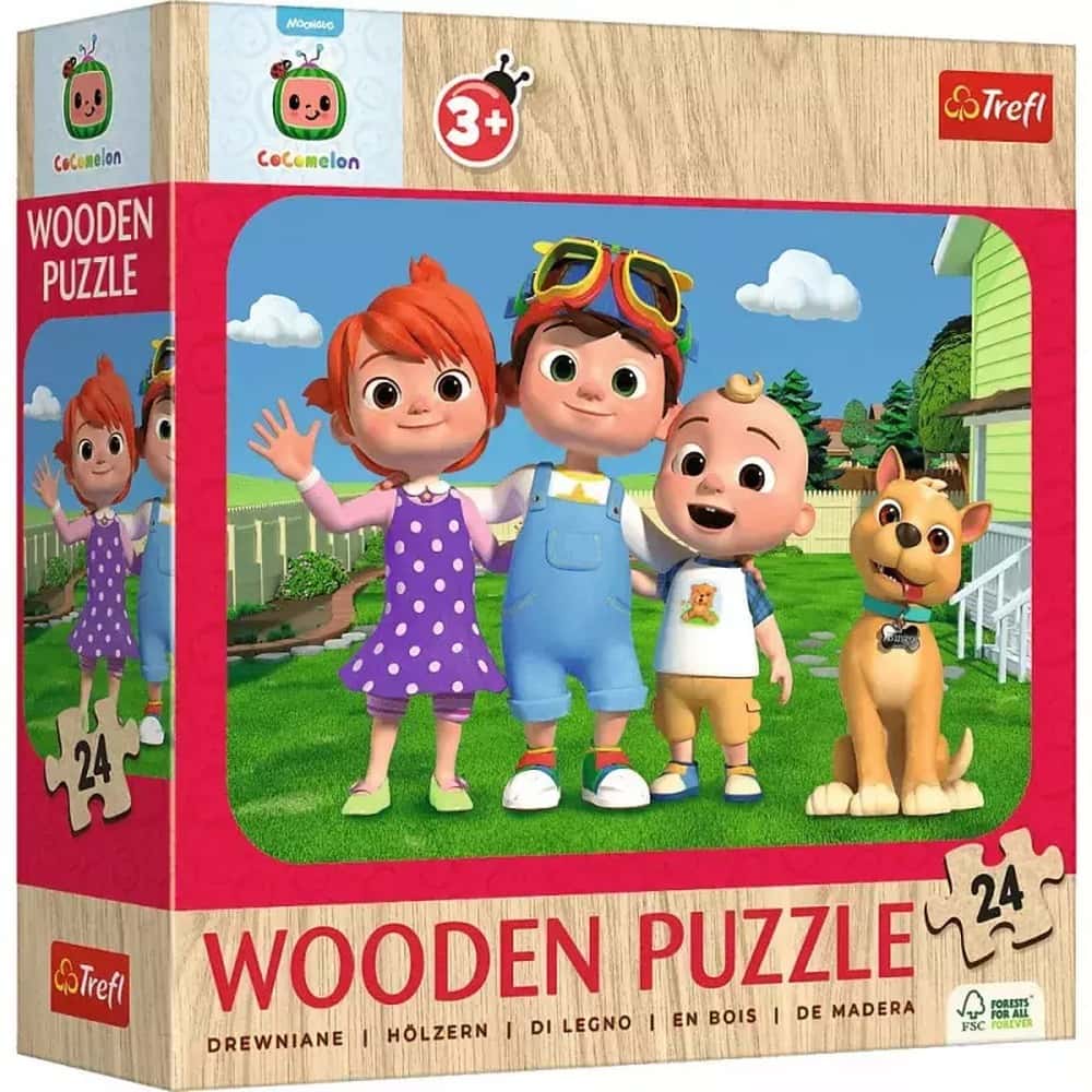 TREFL Wooden Puzzle Cocomelon 24 pcs - Learning and fun for kids