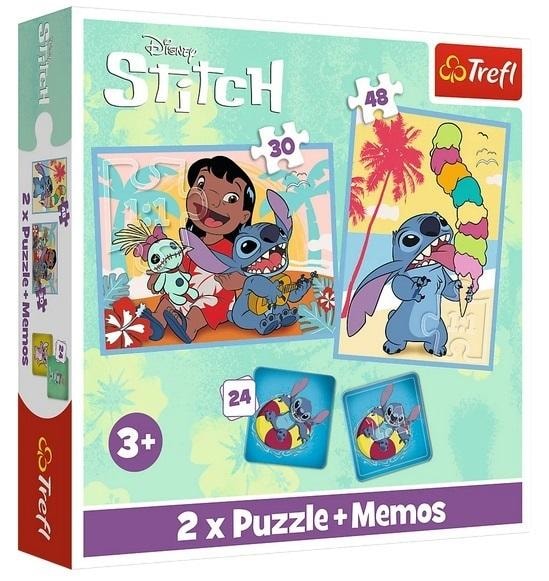 Trefl 2in1 Puzzle + memory game Happy Day Lilo&Stitch - perfect as a gift
