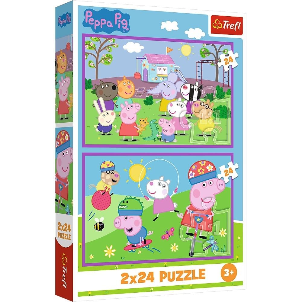 Trefl Puzzle 2x24 Peppa Pig on the playground - perfect as a gift