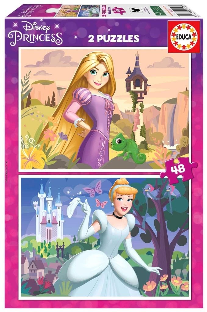 Educa Puzzle 2x48 Tangled Cinderella - Two images in one set