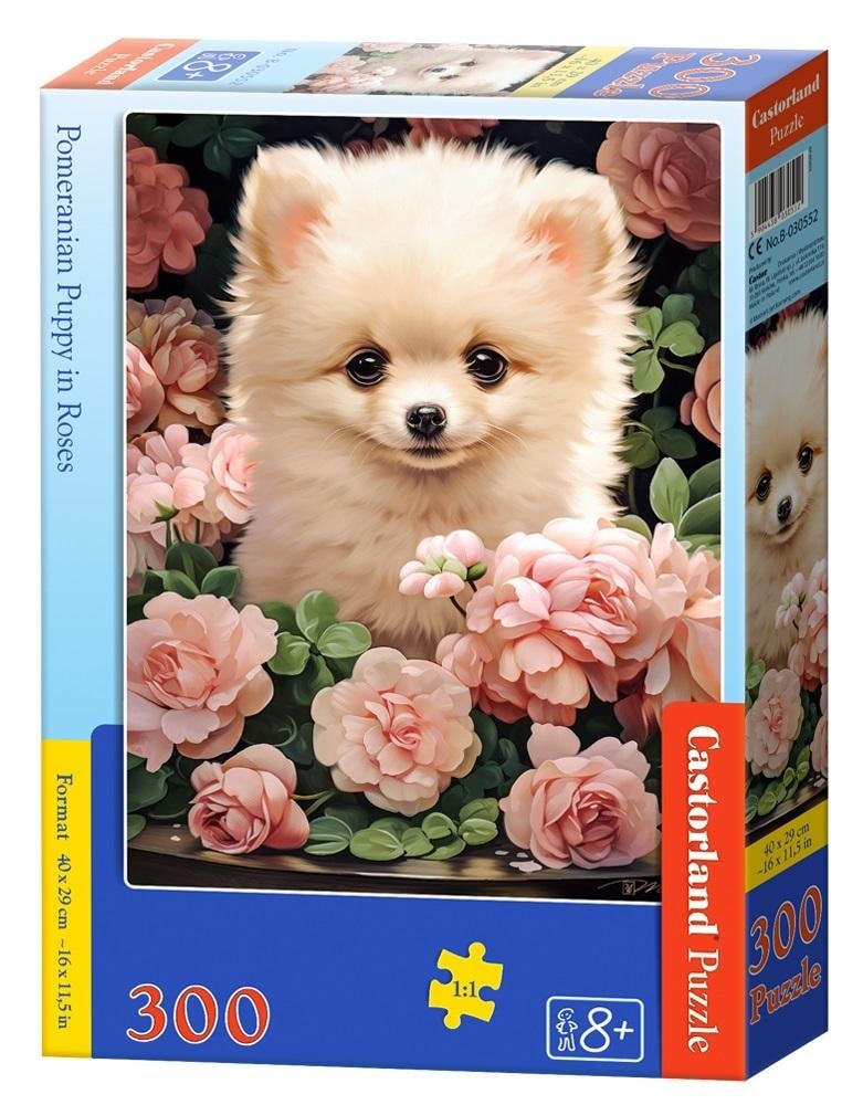 Castorland Puzzle 300 pieces - Pomeranian Puppy in Roses