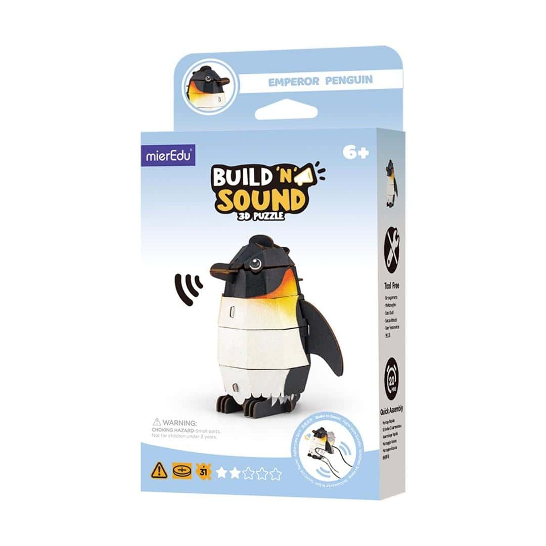 mierEdu 3D Puzzle Emperor Penguin - Build, listen and discover!