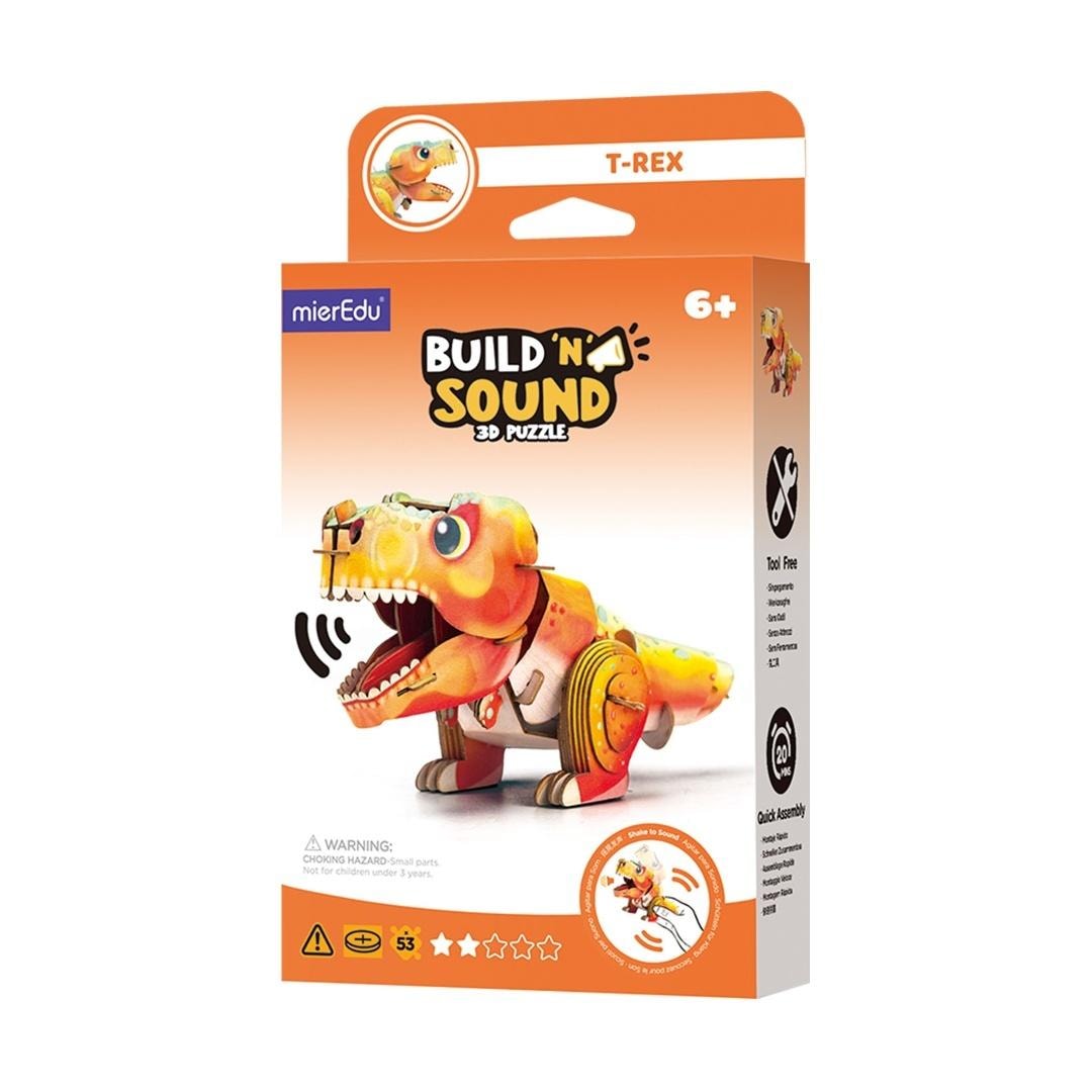 mierEdu 3D Puzzle with Sound - Tyrannosaurus Rex - build and listen!