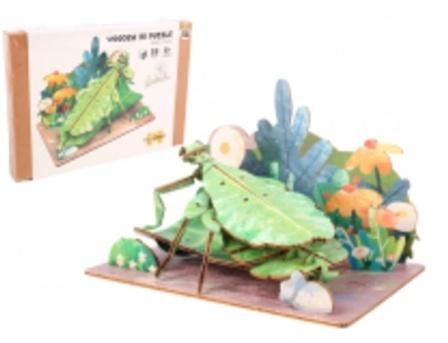 3D Wooden Puzzle Leaf Insect - Puzzle in Natural Surroundings
