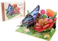 3D Wooden Puzzle - Butterfly on Flowers - creative puzzle