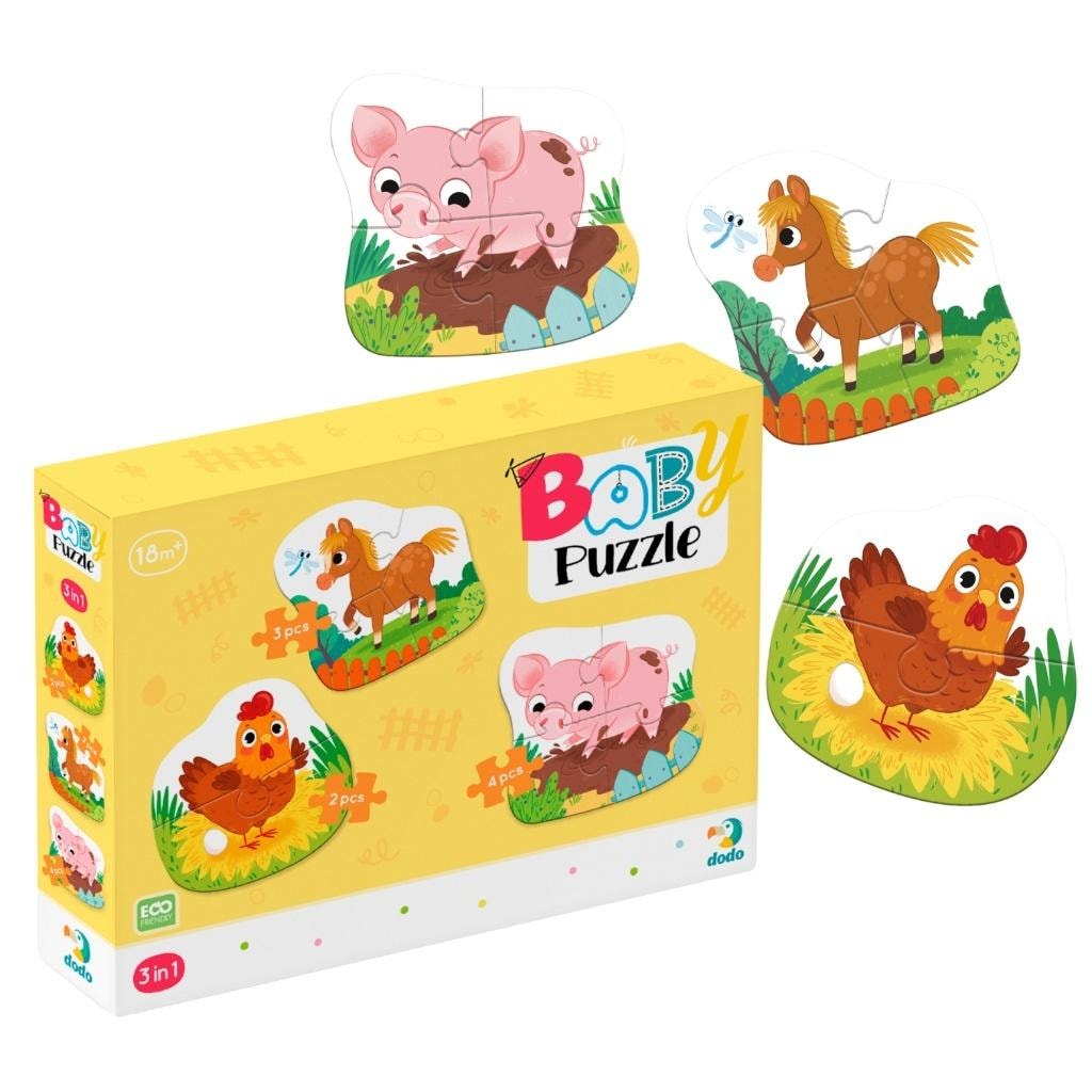 Dodo 3-in-1 Puzzle A Day on the Farm - educational fun for children