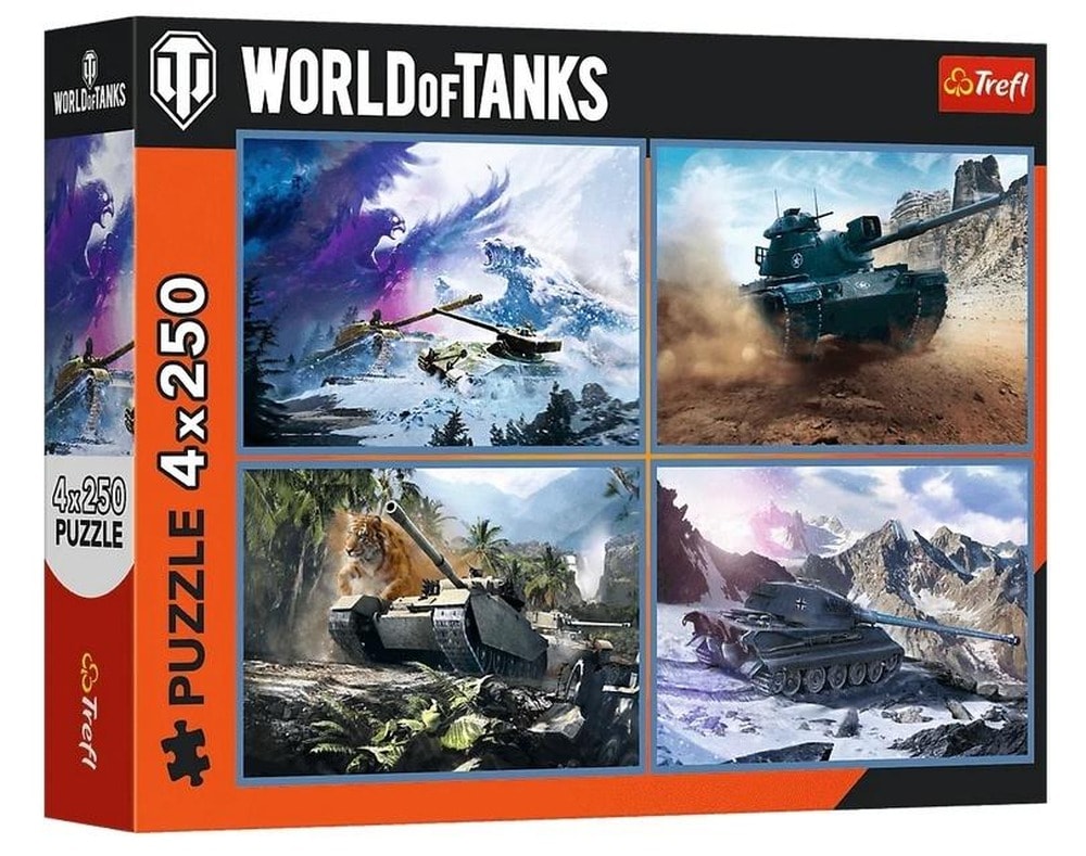 Trefl Puzzle 4x250 Great Tank Battle - perfect as a gift