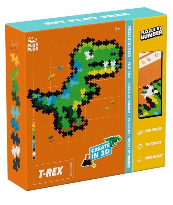 Puzzle By Number Rex - Puzzle to assemble by numbers T-Rex 250 pieces
