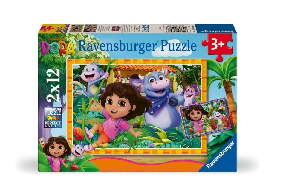 Ravensburger Puzzles for children Dora explores the world 2x12 pieces - develop imagination!