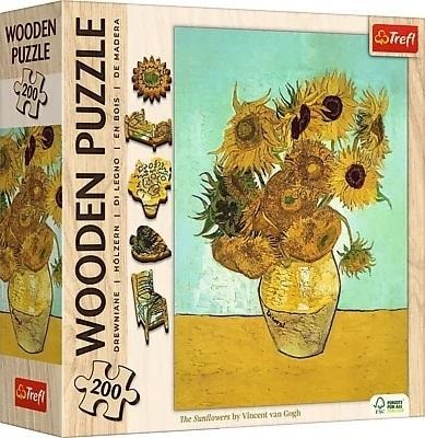 Trefl Wooden Puzzle Sunflowers - 200 pieces, perfect as a gift