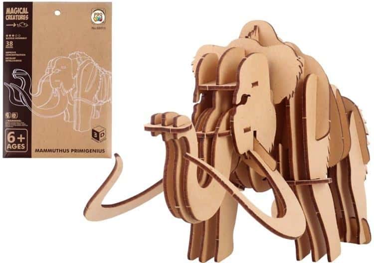 3D wooden puzzle mythical prehistoric mammoth - educational toy