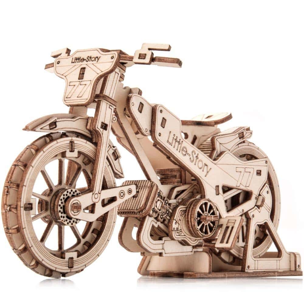 Little Story 3D Wooden Puzzle - Speedway Motorcycle - Build it yourself!