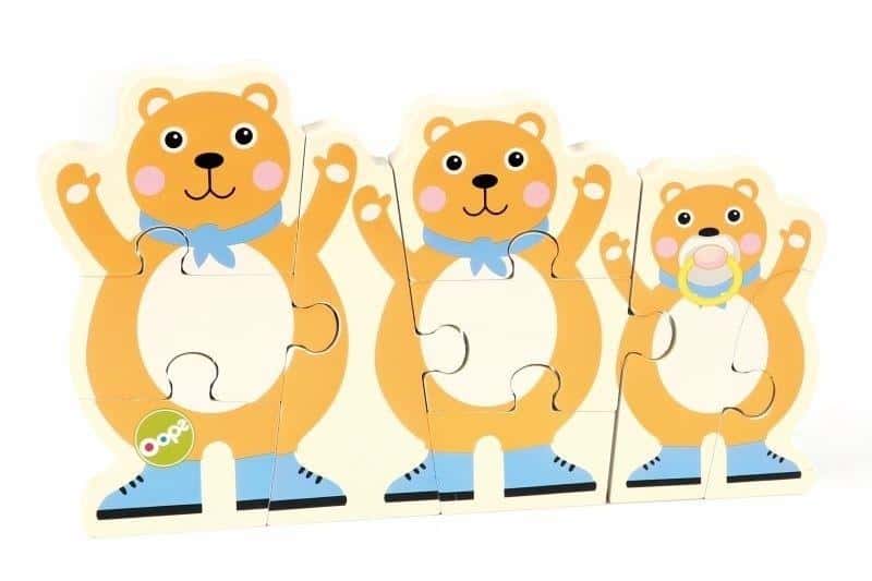 Oops! Double-sided wooden puzzle Bear - perfect as a gift