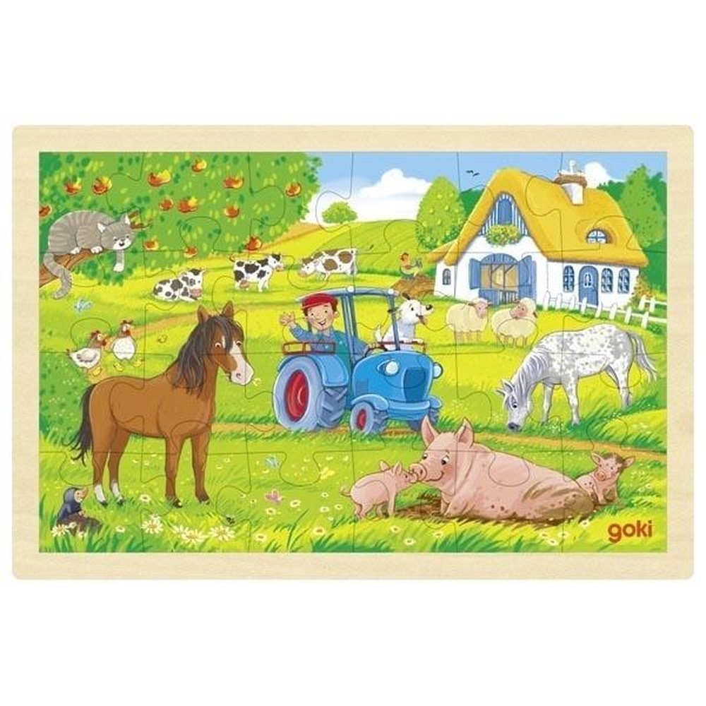 Goki Puzzle Farm - Wooden puzzle with farm theme