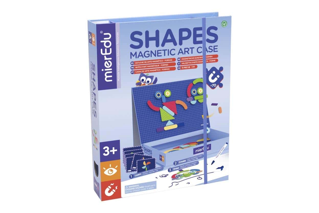 mierEdu Magnetic Puzzle Art Case - Shapes - creative fun for kids