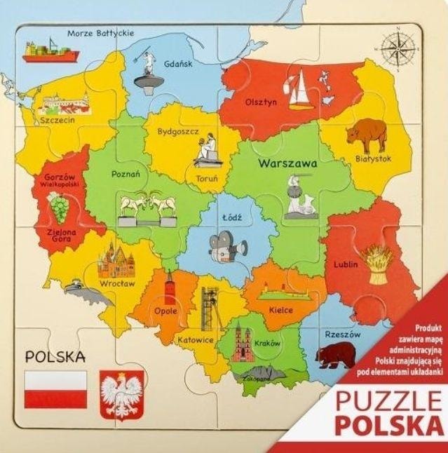 Wooden Puzzle Map - Educational toy for children
