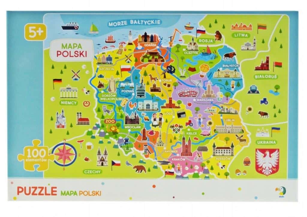 Dodo Puzzle Map of Poland - 100 pieces of educational fun!