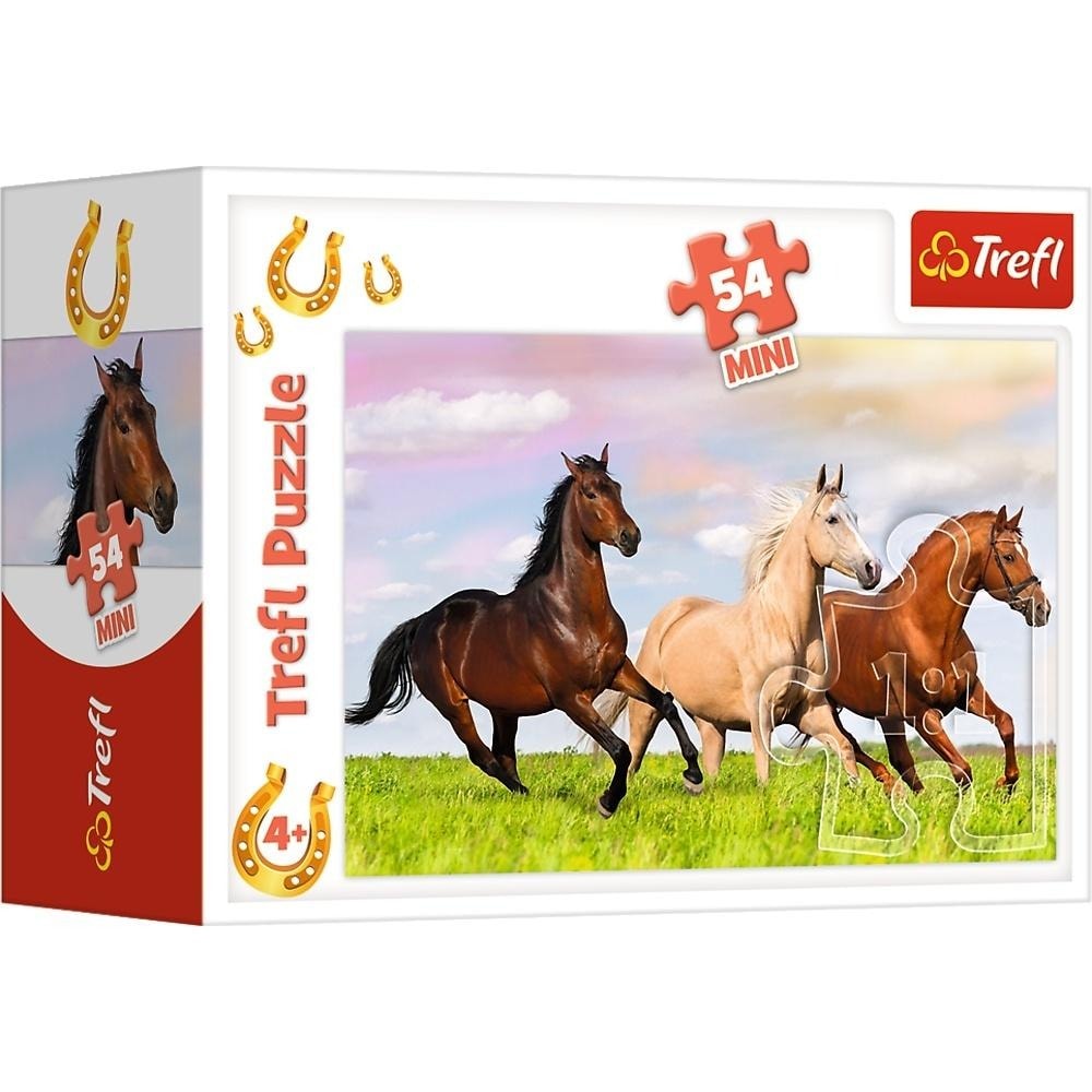 Trefl Mini Puzzle World of Horses 54 - Perfect as a gift for children
