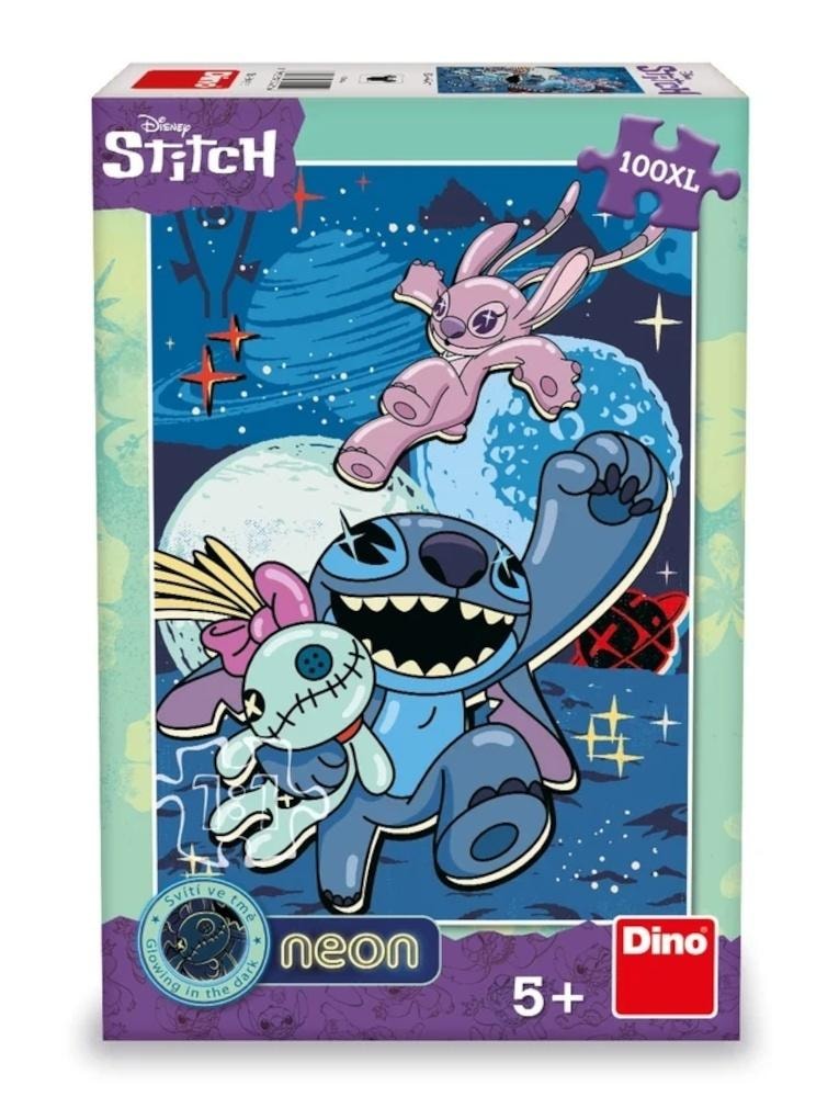 Dino Toys Neon Puzzle Lilo and Stitch - 100 pieces glowing outlines
