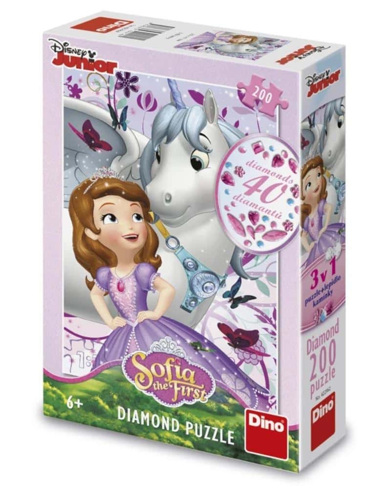Dino Toys Puzzle with diamonds Princess Sofia - 200 pieces of magical fun