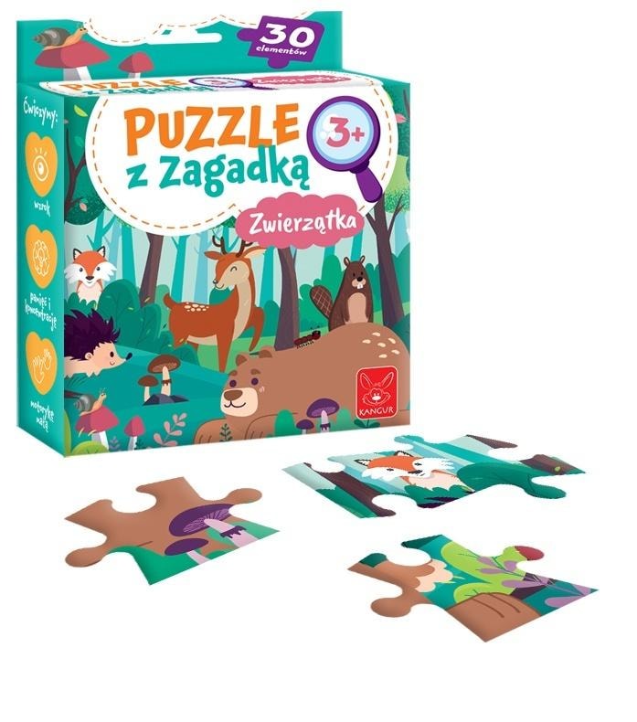 Kangur Puzzle with Animal Riddle - educational fun for children