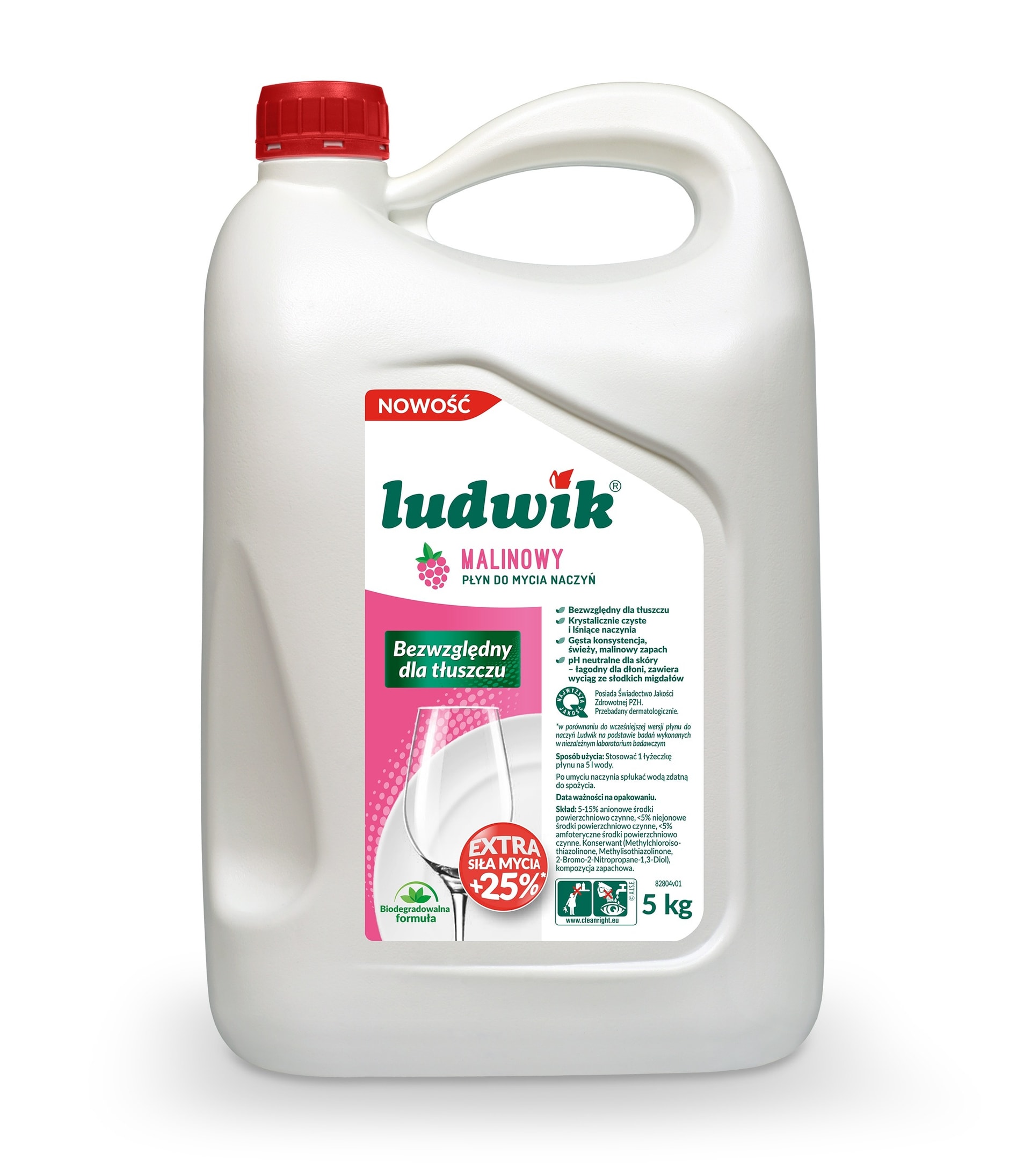 Ludwik Raspberry - Dishwashing Liquid 5 kg - fresh scent