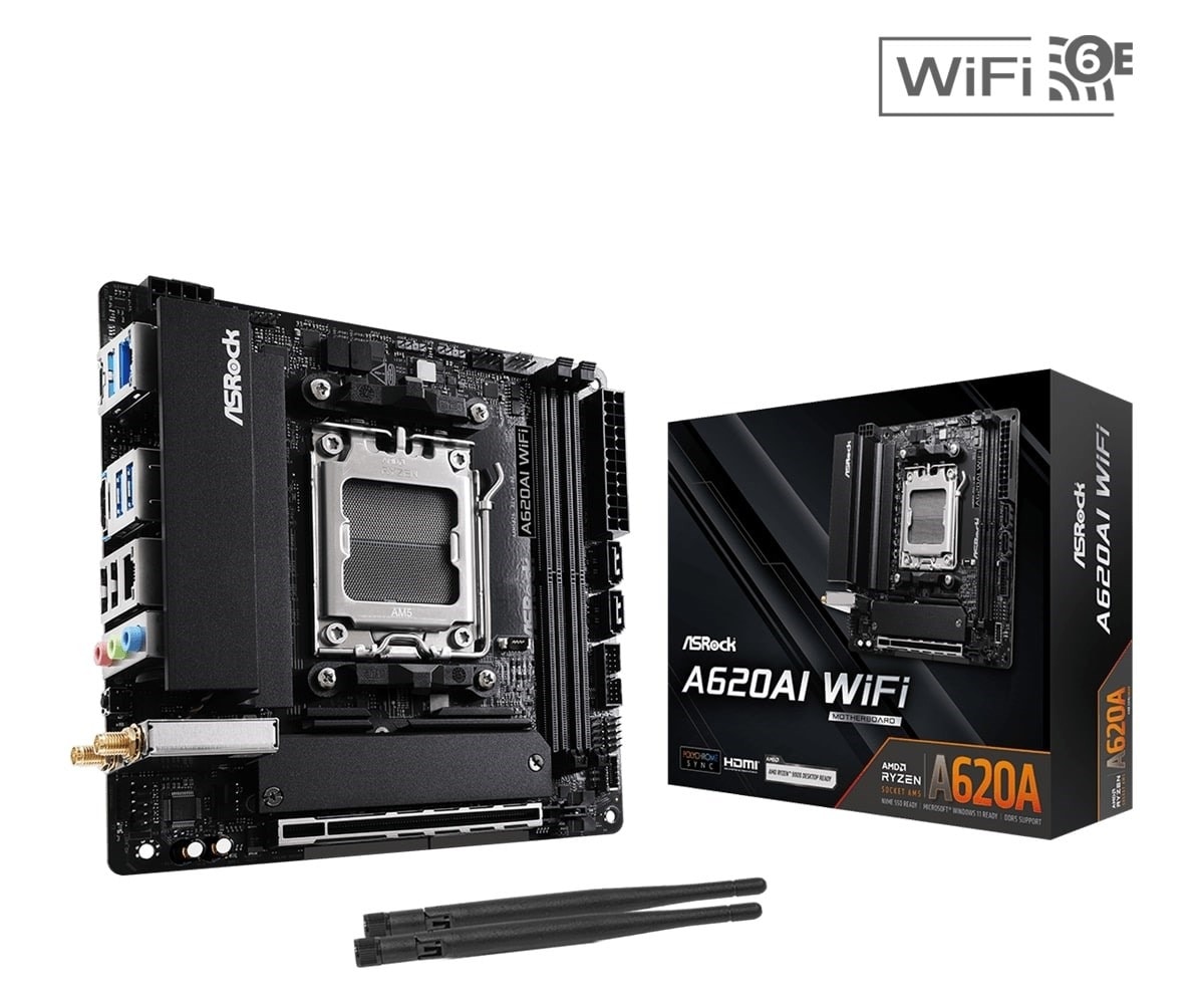 Asrock A620AI WIFI - Micro-ATX Motherboard with Wi-Fi