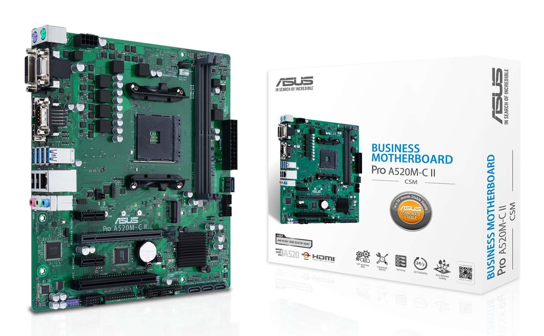 Asus Pro A520M-C II/CSM - mATX Motherboard for demanding users