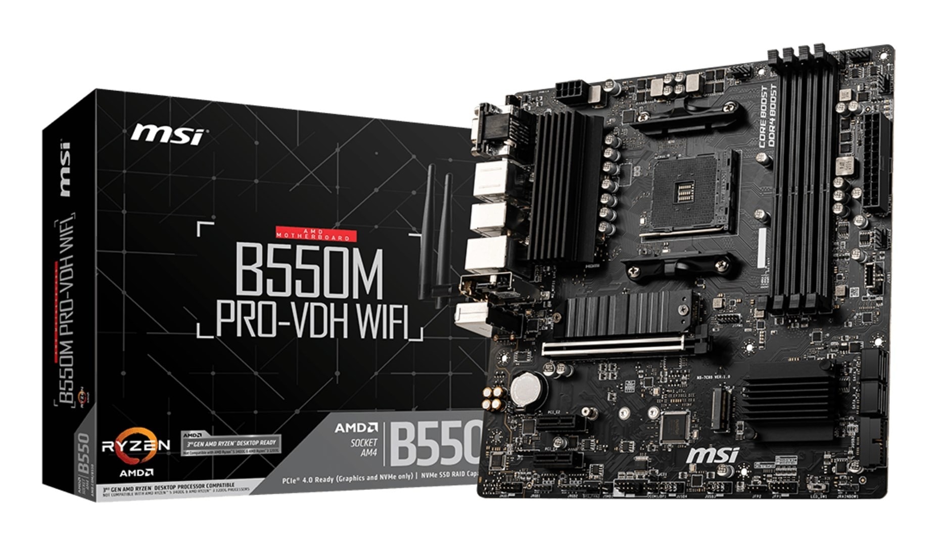 MSI B550M PRO-VDH WIFI Motherboard - Reliability and Performance in mATX Format
