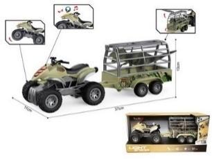 Quad + trailer 1:16 light sound - ideal gift for children