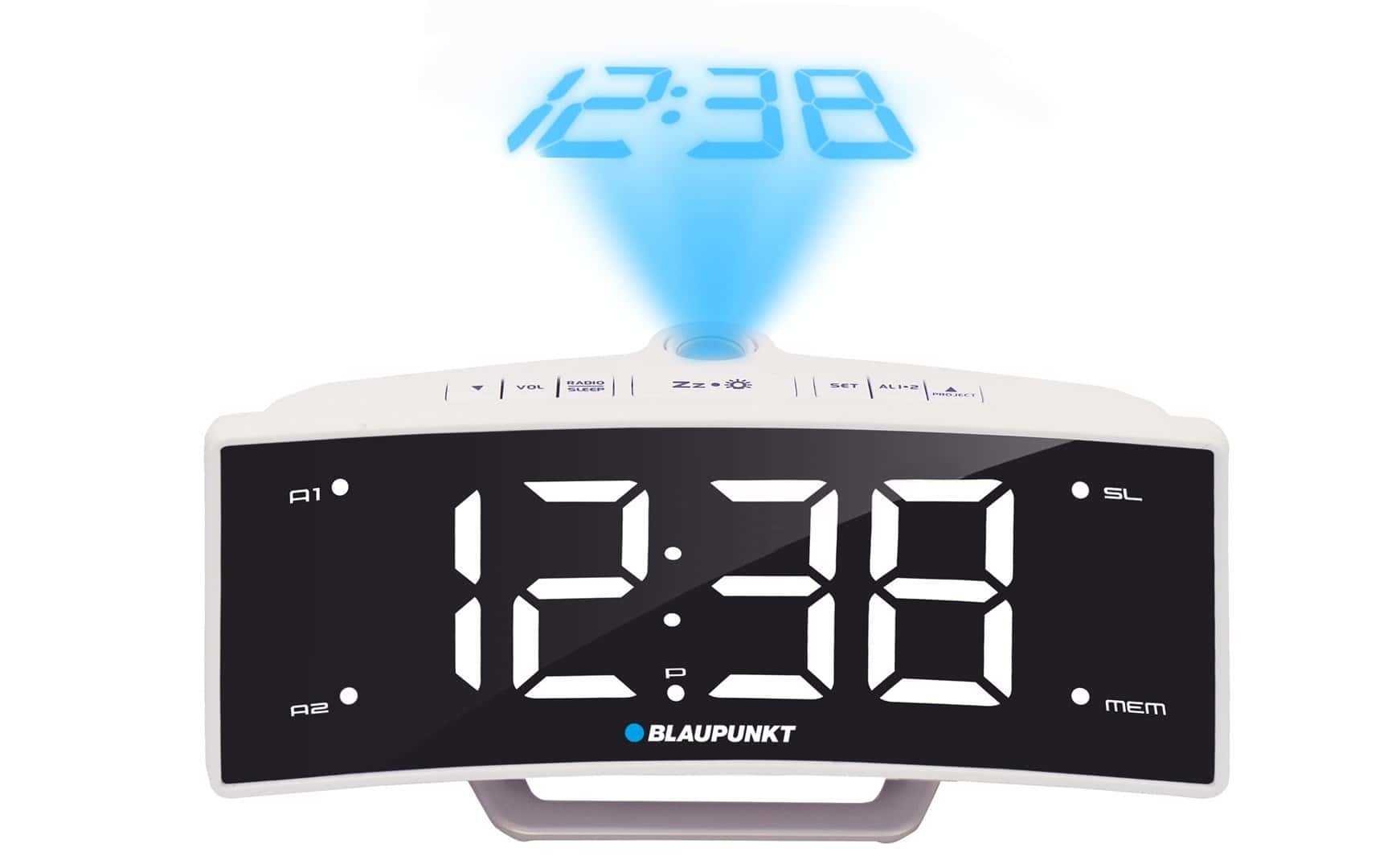 Blaupunkt CRP7WH - Radio alarm clock with LED display, white-black