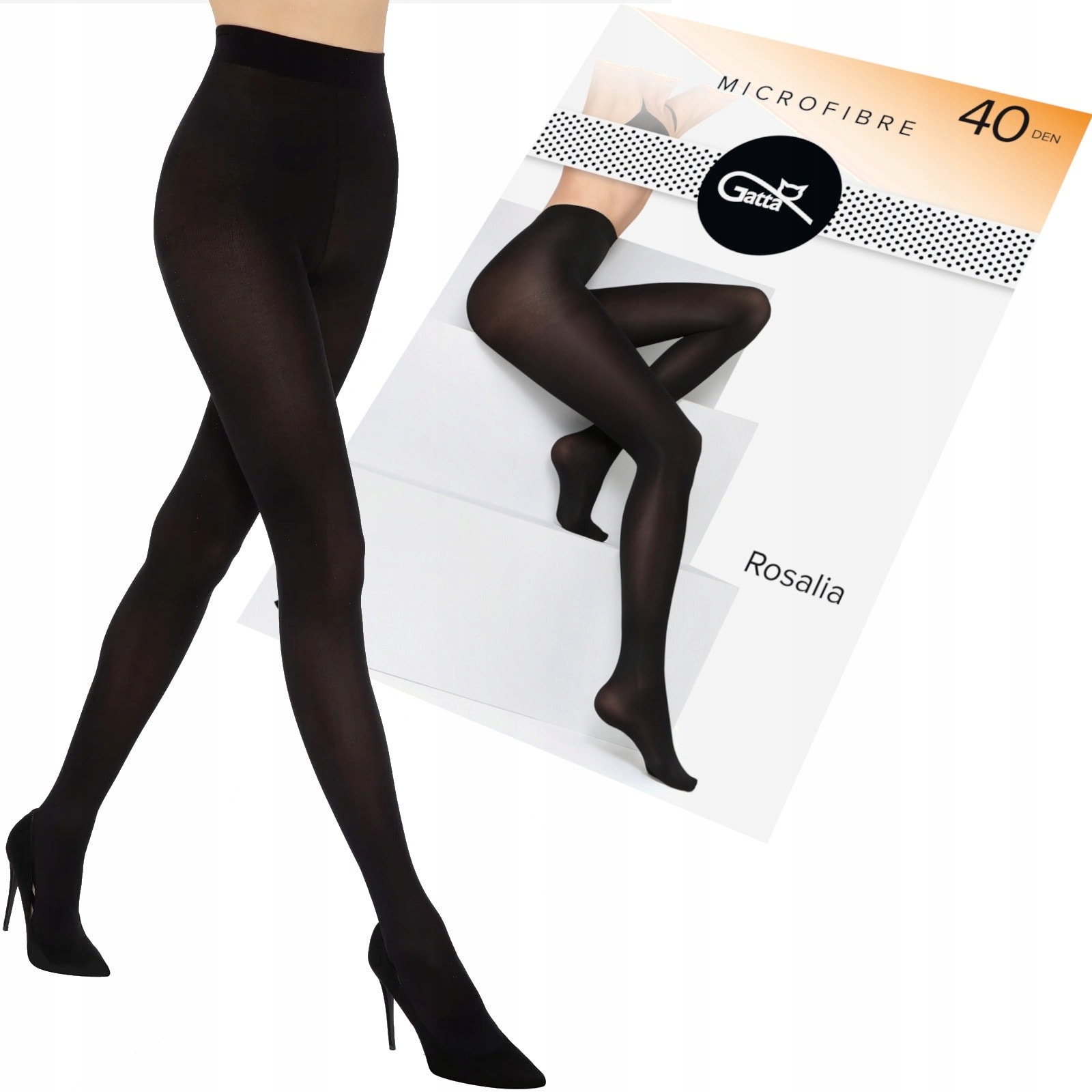 Gatta Rosalia 40 DEN - Black women's tights, size 3