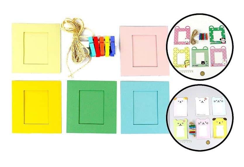 Photo frames with string and pegs MIX - ideal for decorations