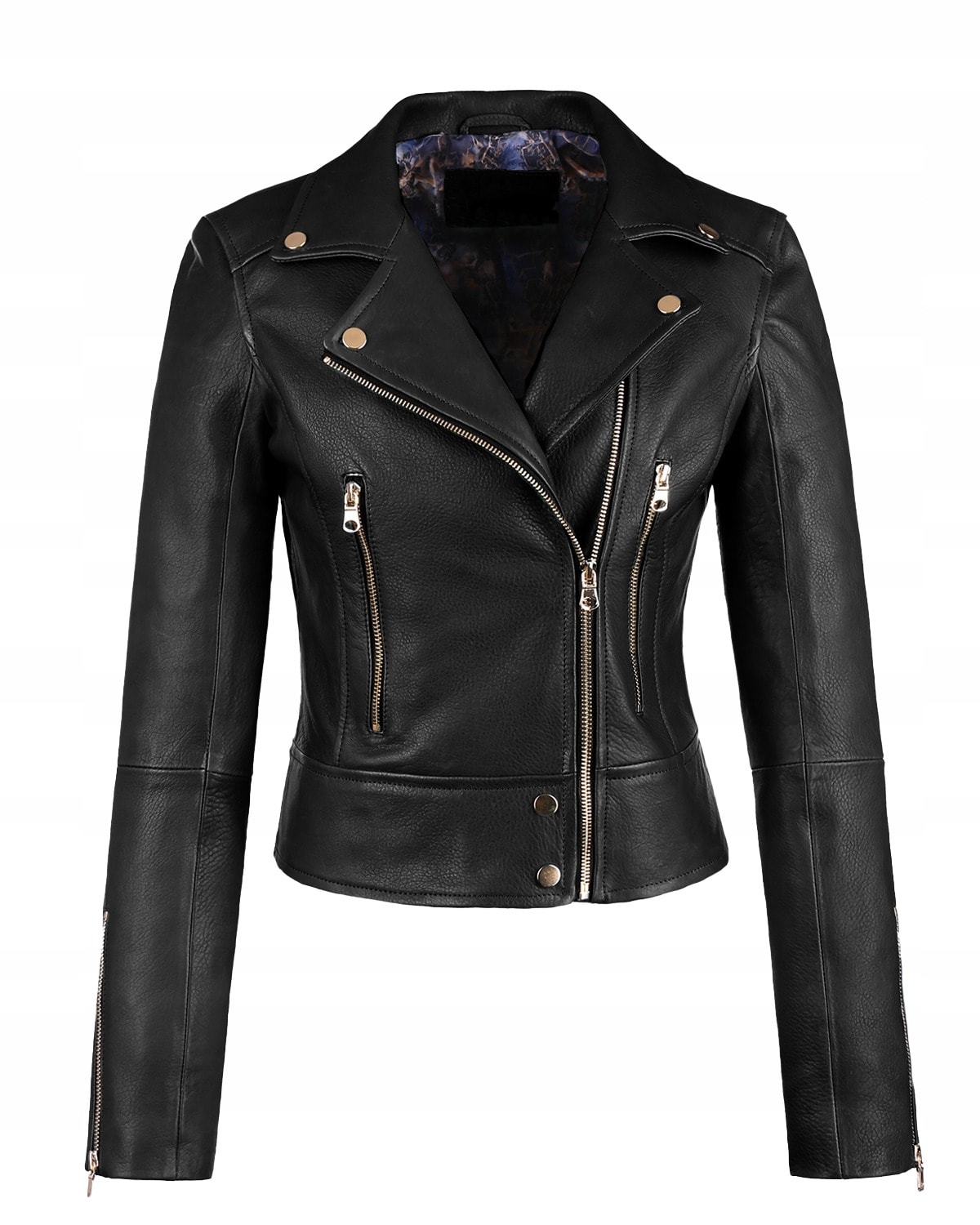 Women's biker jacket black size 38 - classic rock style jacket